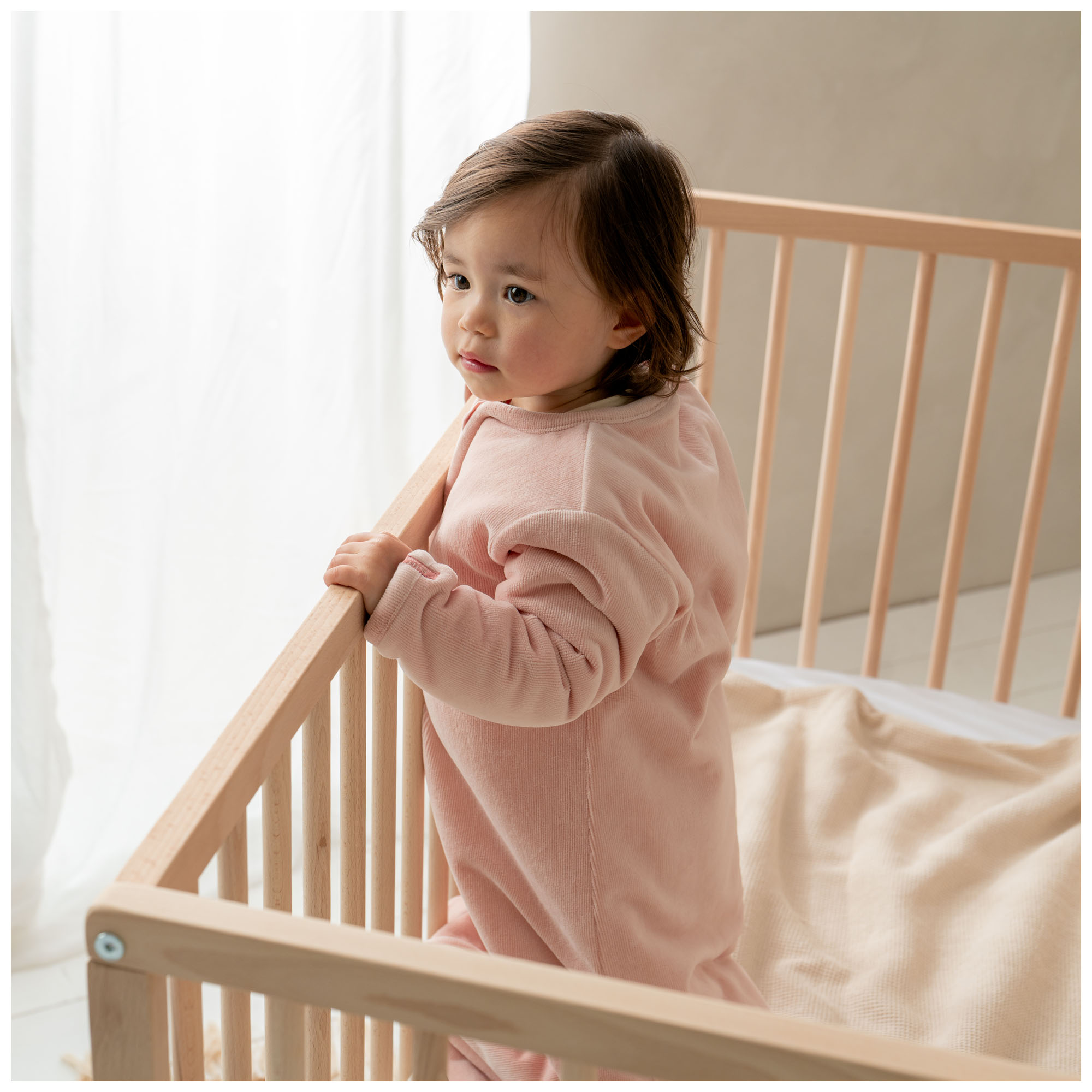 Prénatal slaapzak rib velvet roze