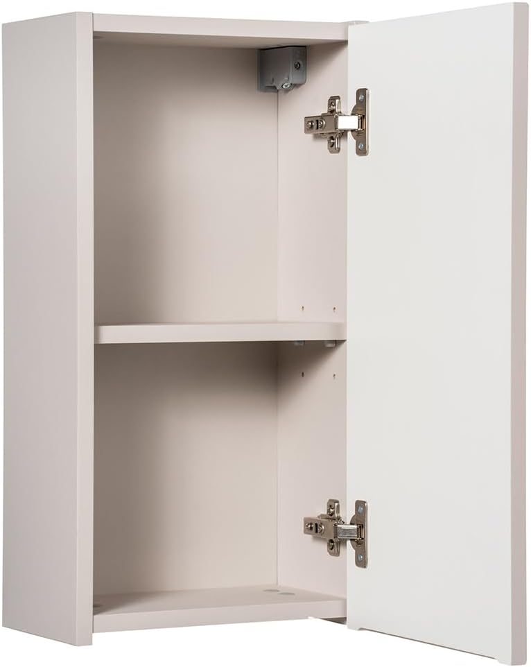 Lomadox Badezimmer Hängeschrank 30 cm Kaschmir beige gerillte Front Wandschrank Badschrank 1-türig B/H/T ca. 30/57/19 cm
