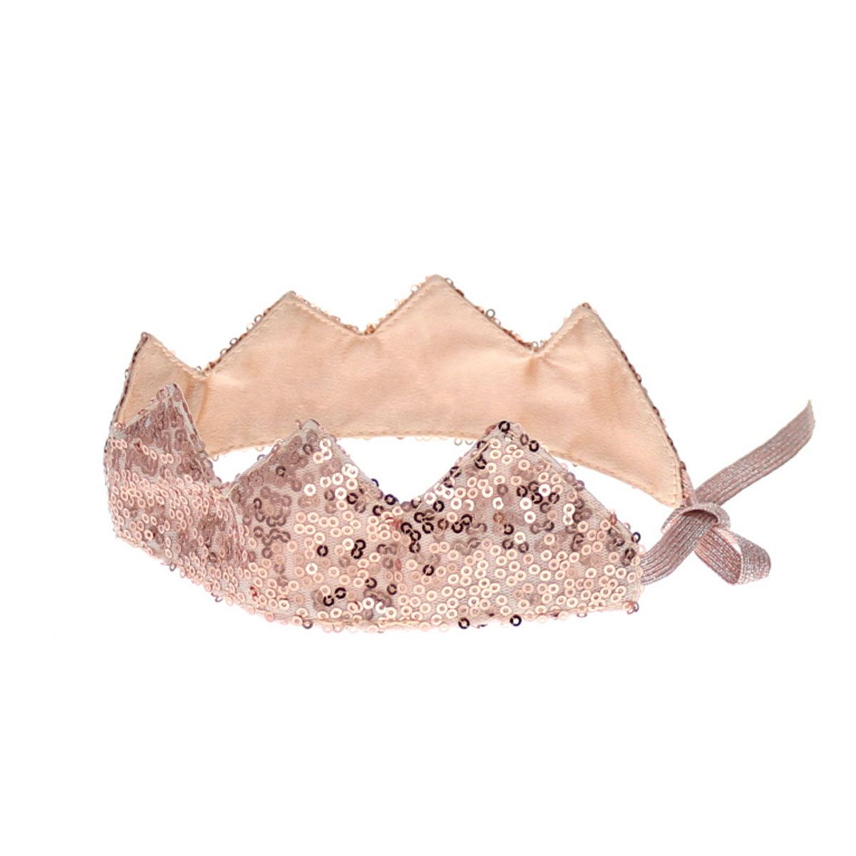 Couronne sequins rose cuivre Surprise Partie !