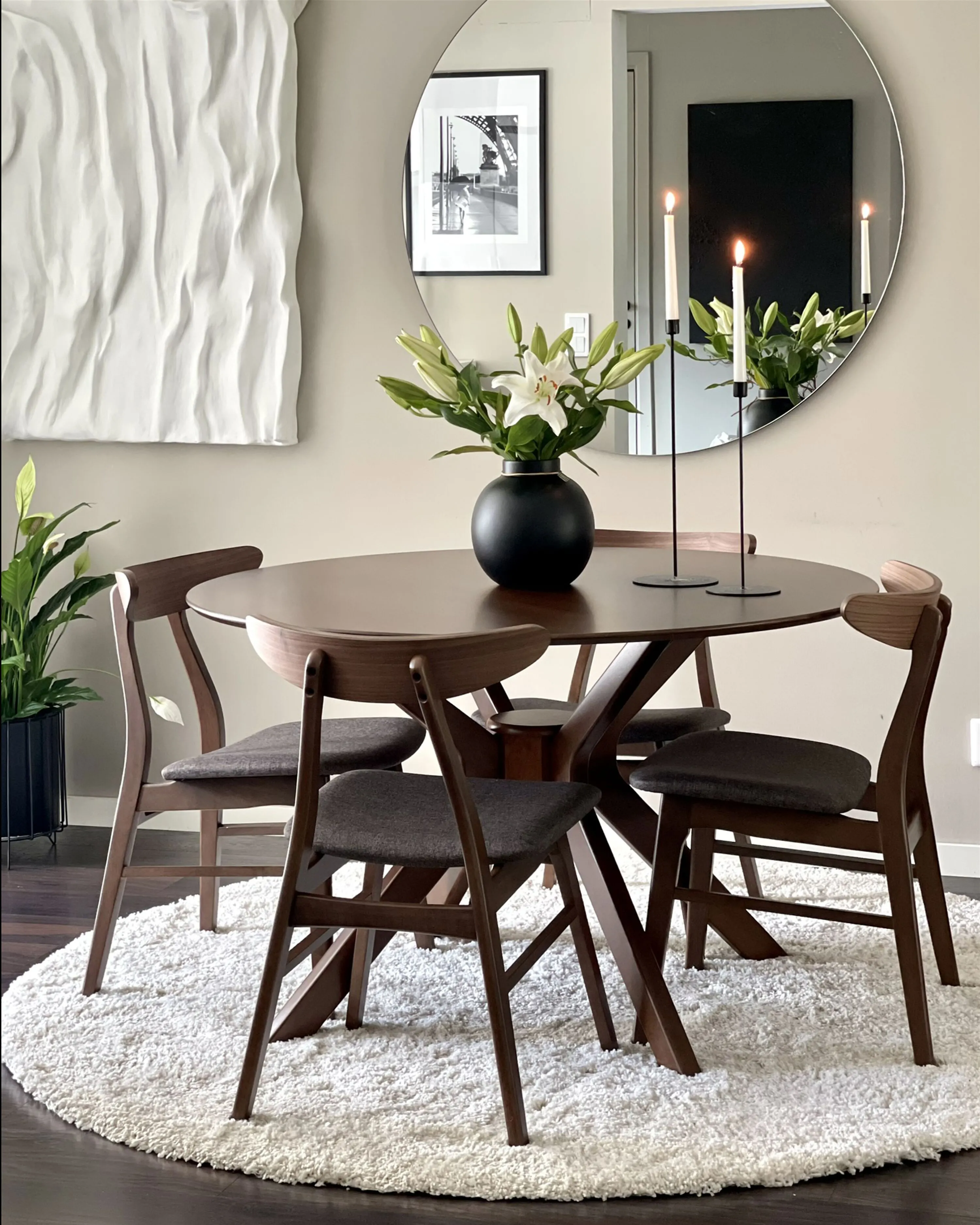 Eettafel TYMIS Donker mahoniehout 120 cm 120 cm