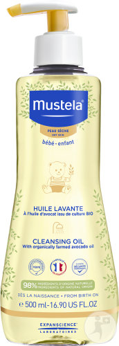 Mustela Bébé-Enfant Huile Lavante Peau Sèche Flacon Pompe 500ml