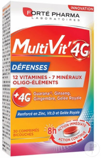 Forté Pharma MultiVit' 4G Défenses 30 Comprimés Bi-Couches