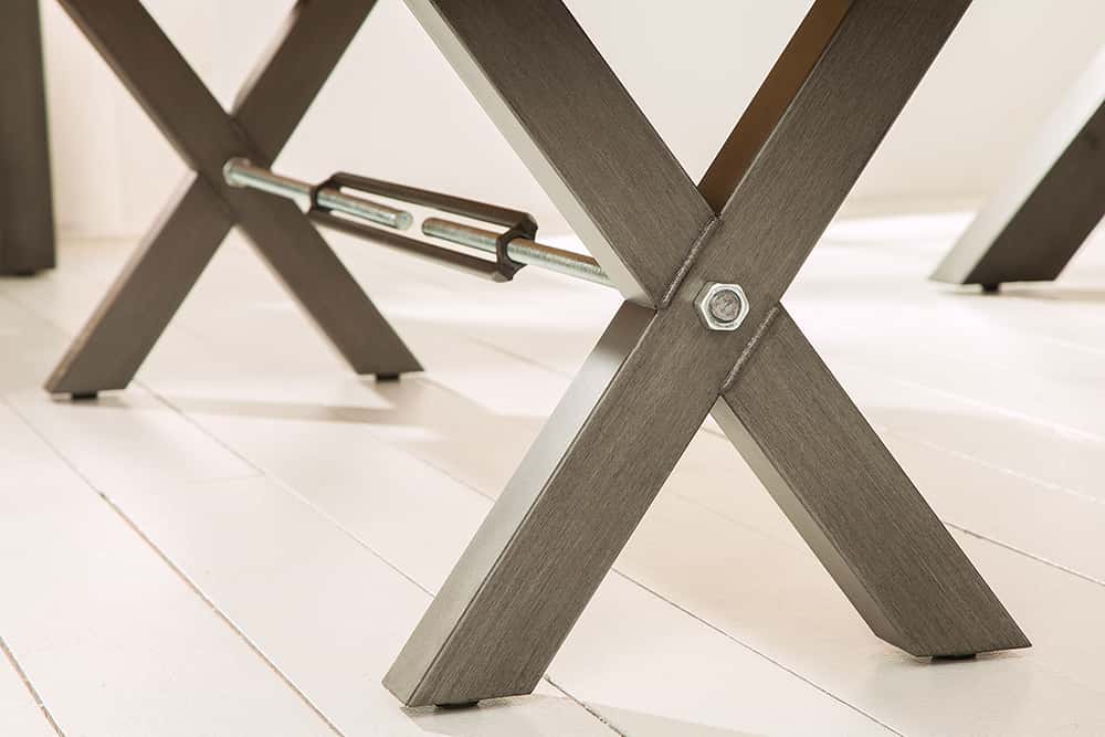 Massive Sitzbank THOR 180cm Wild Eiche geölt im Industrial Design