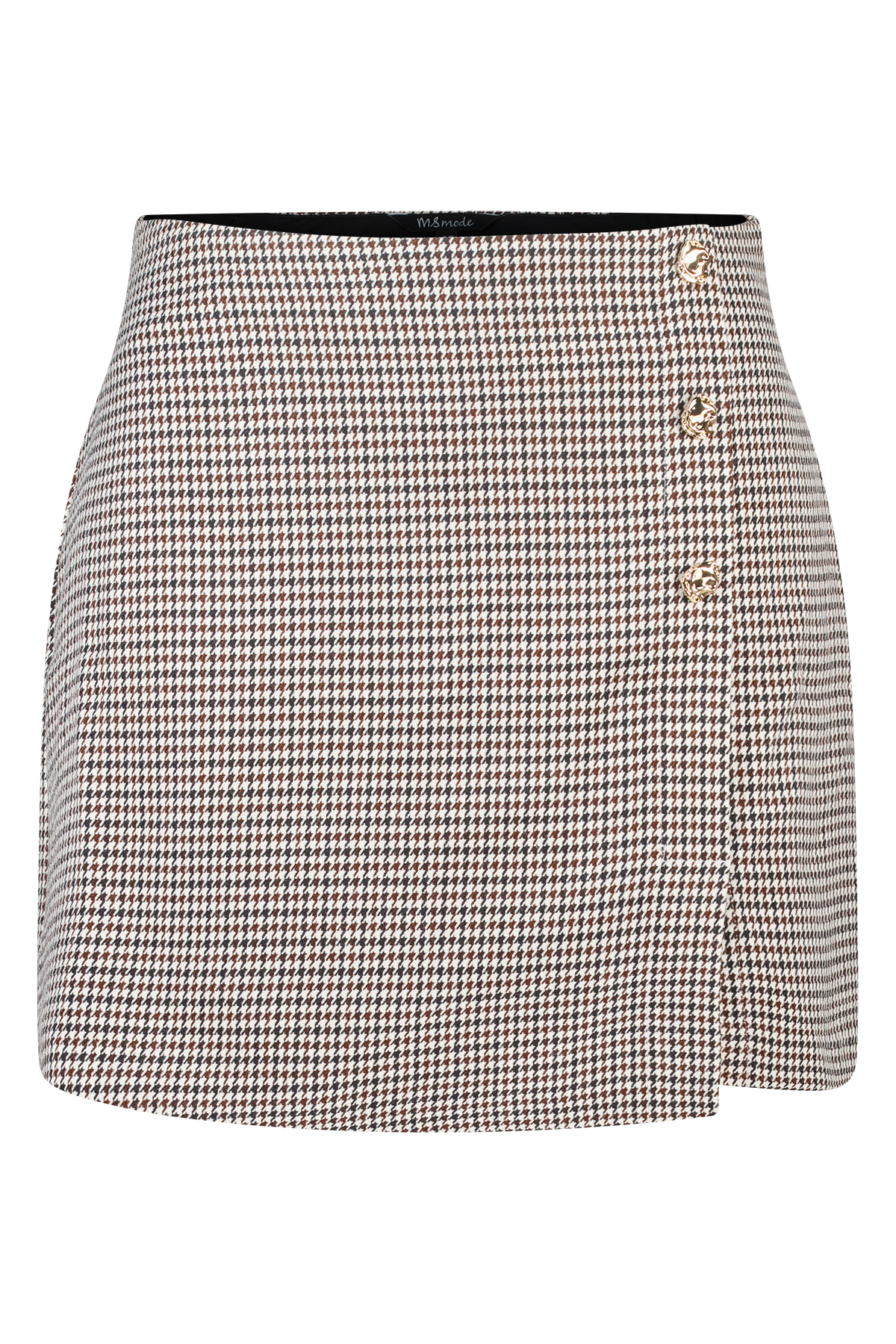 Geruite rokje met overslag look Multi brown