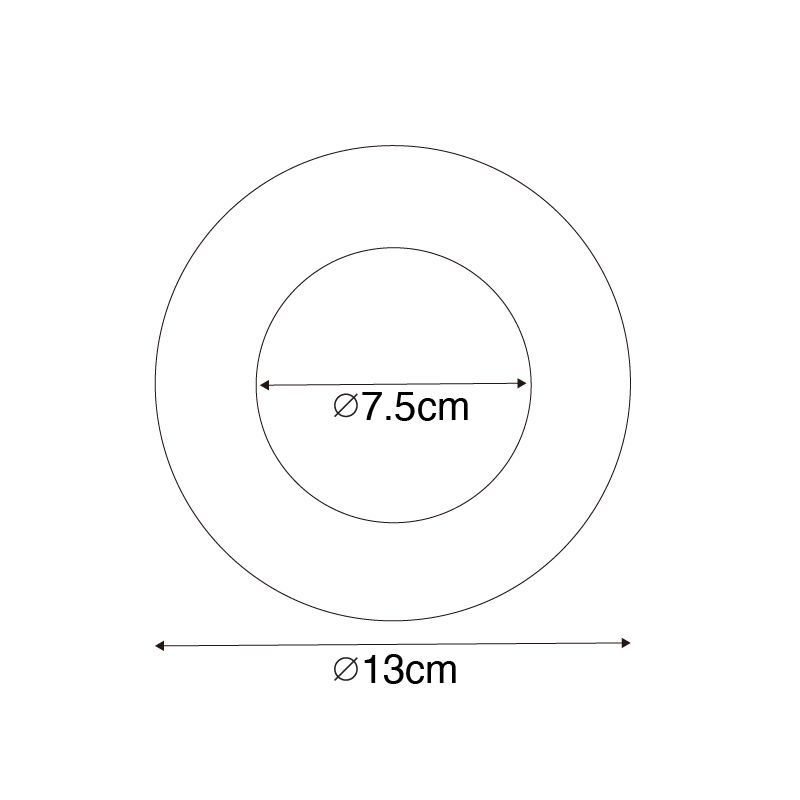 Opvulring zwart voor inbouwspots 7,5 - 13 cm - Spacer