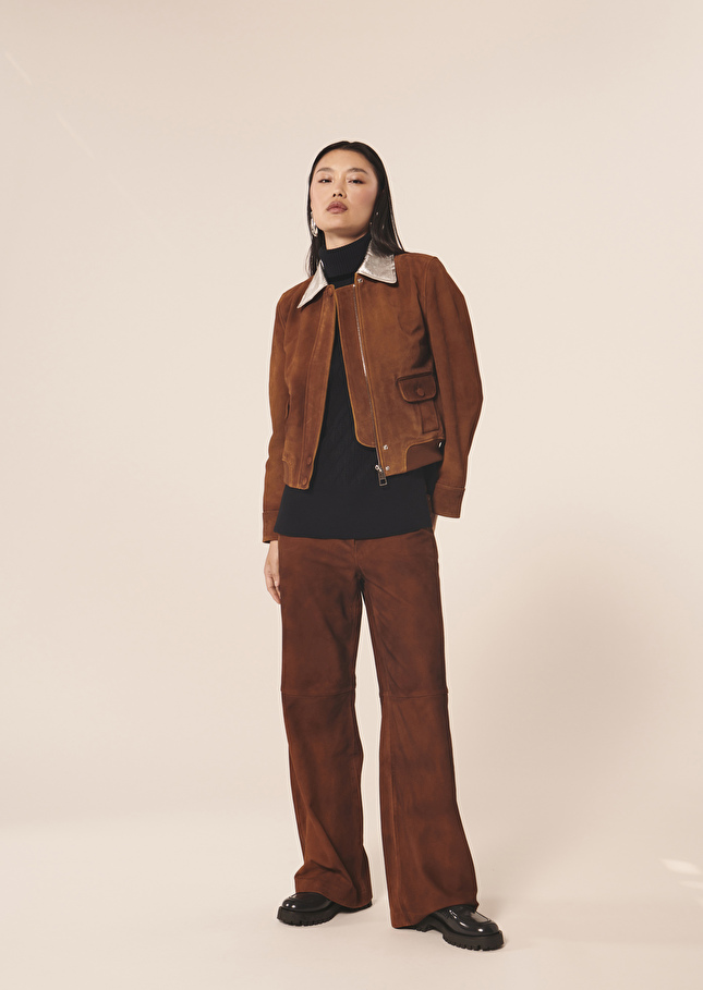 Veste Vicenzamarron en nubuck