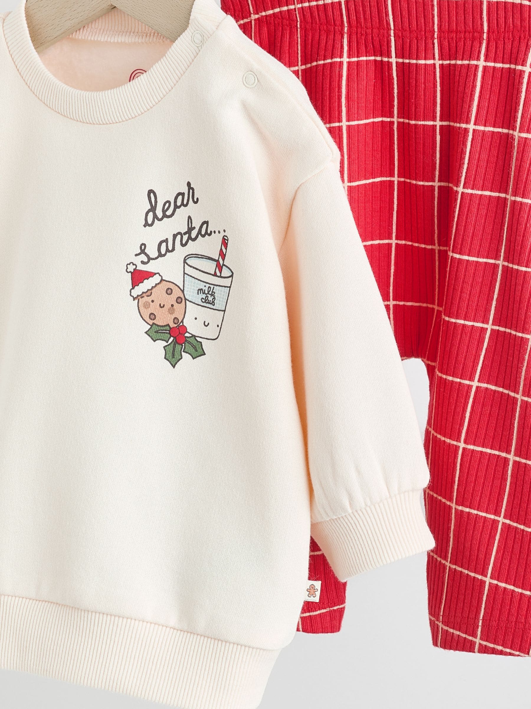Rood met grafische print - Kerstmis Sweat en Joggingbroek Baby Set (0mnd-2jr)