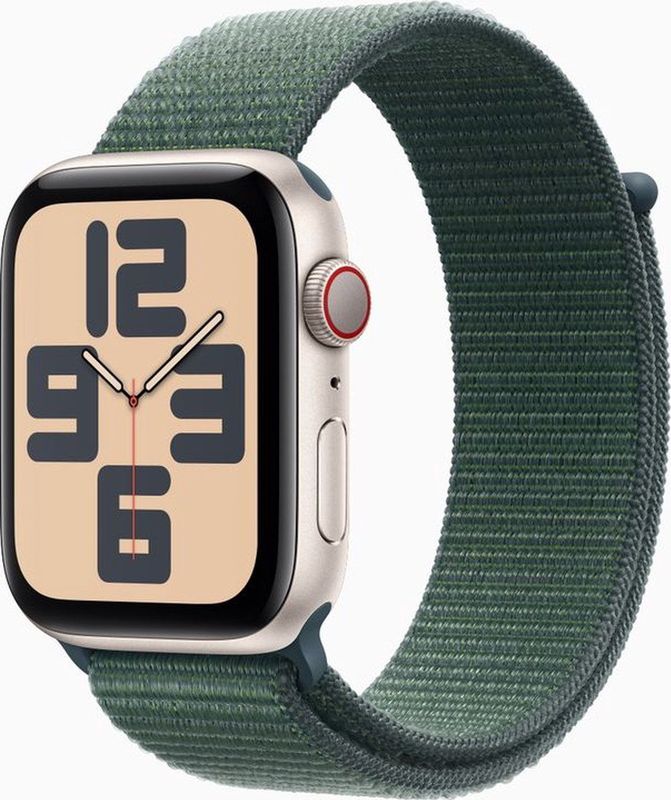 Apple Watch Se GPs + Cellular 44mm Lake Green Sport Loop Smartwatch Starlight Aluminium
