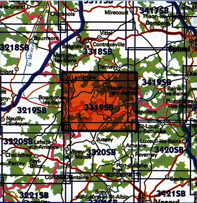 IGN - 3319 SB MONTHUREUX SUR SAONE 1 25 000