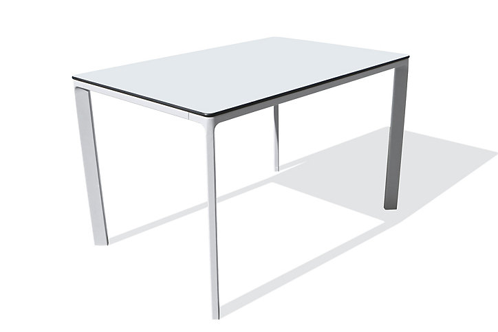 Table de jardin Meet en aluminium coloris blanc L.120 x l.90 x H.73 cm