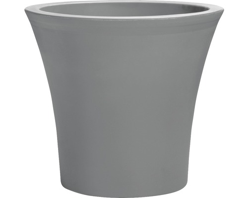 Stadsbloembak, kunststof, Ø 40 cm, H 38 cm, inclusief bewateringssysteem en wielen, grijs