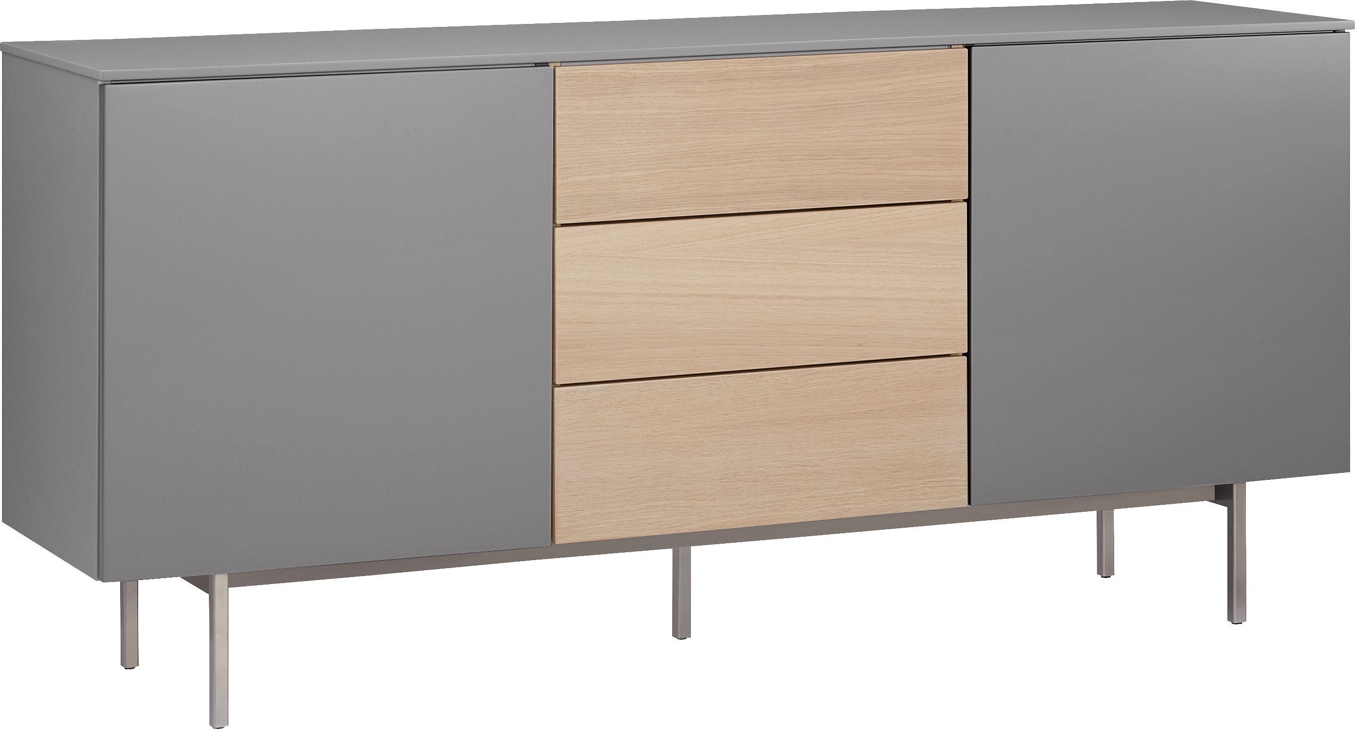 TILL Sideboard - Mittelgrau / B: 168.0 cm x T: 41.0 cm x H: 77.0 cm