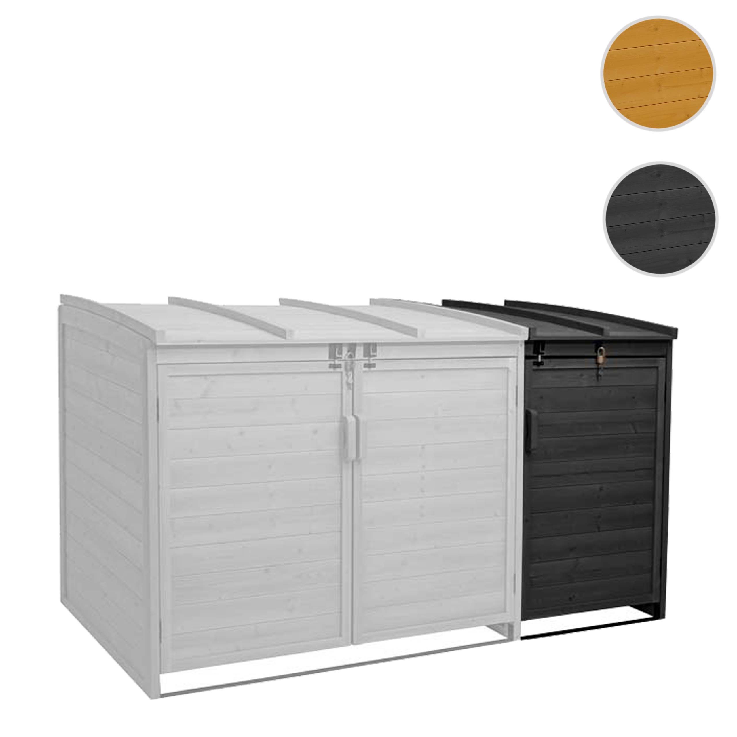 XL 1er-/2er-Mülltonnenverkleidung Erweiterung MCW-H75b, Mülltonnenbox, 138x69x105cm Holz MVG-zertifiziert ~ anthrazit