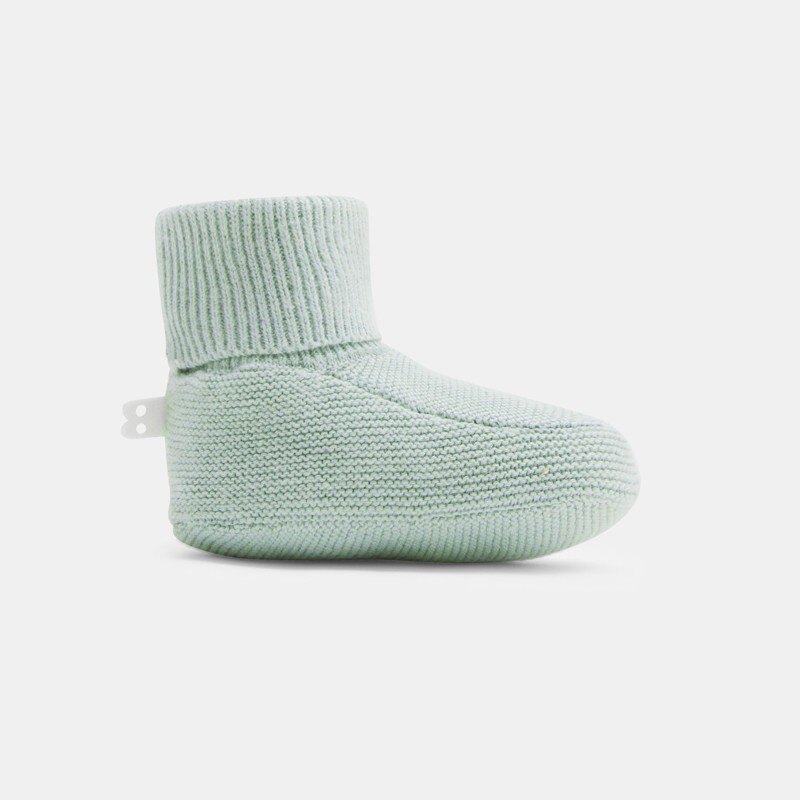 Chausson maille tricot vert naissance Vert