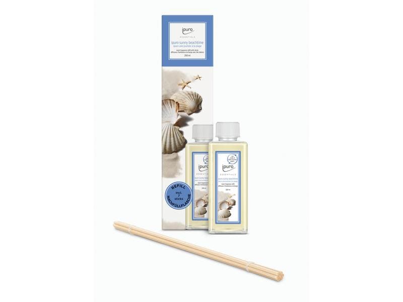 ipuro Duftstäbchen Refill Sunny Beachtime mit Stäbchen 200 Nachfüller für Duftstäbchen mit frischem Duft