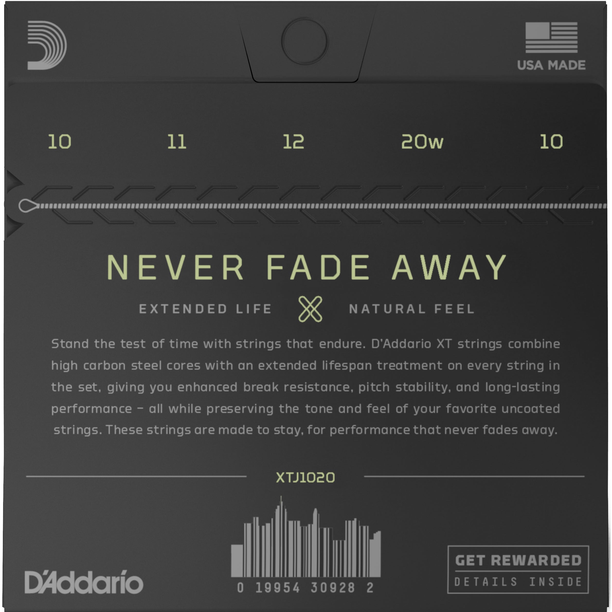 D'Addario XTJ1020 Stainless Steel Custom Medium Light 10-20