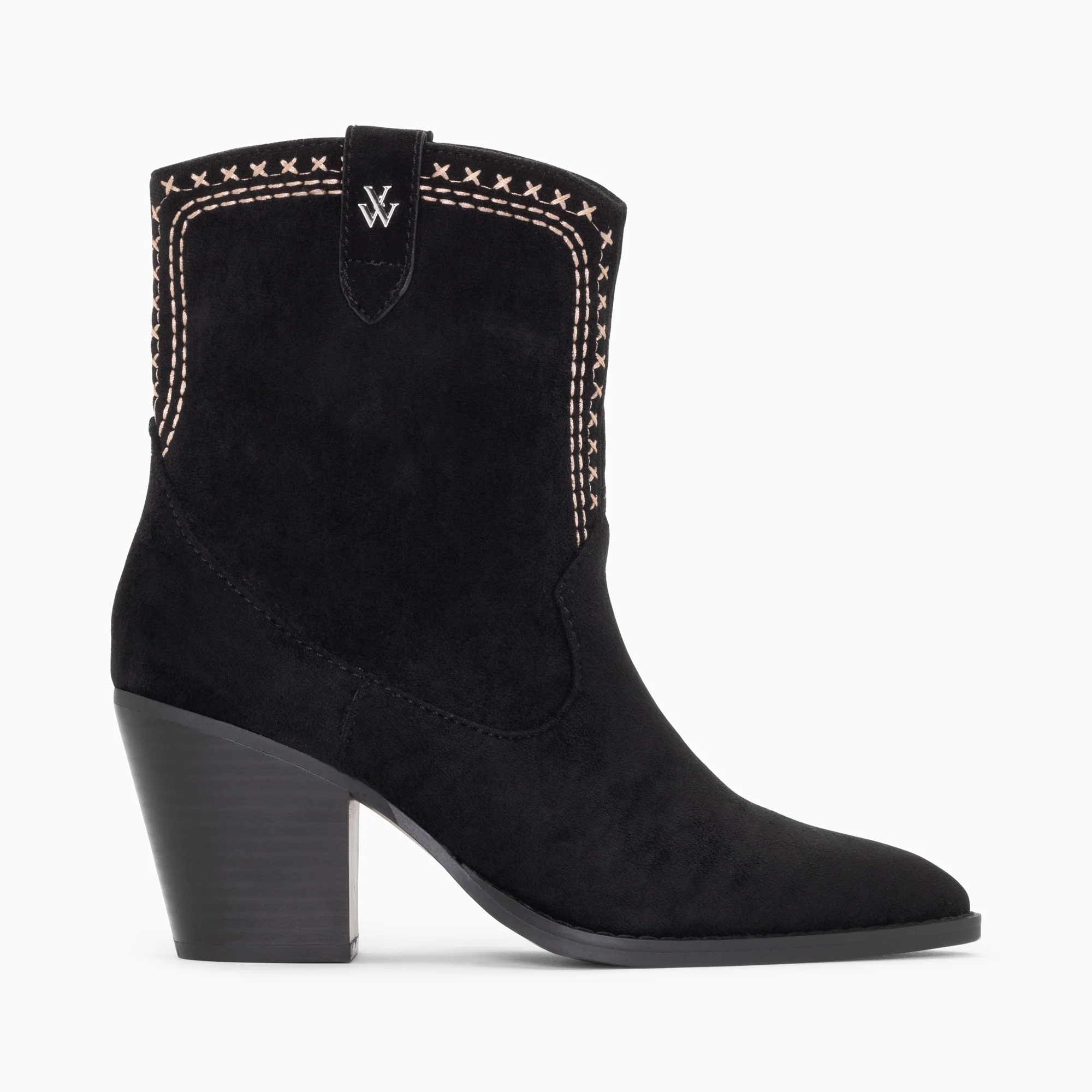 Bottines-Bottines santiags Danae montantes noires à broderies