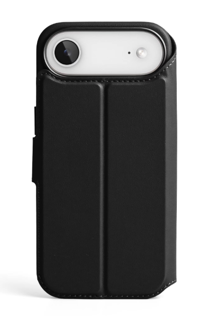 2in1 iPhone Air MagSafe Vegan Folio Leder Tasche Flip Cover (LLF00002) - Schwarz