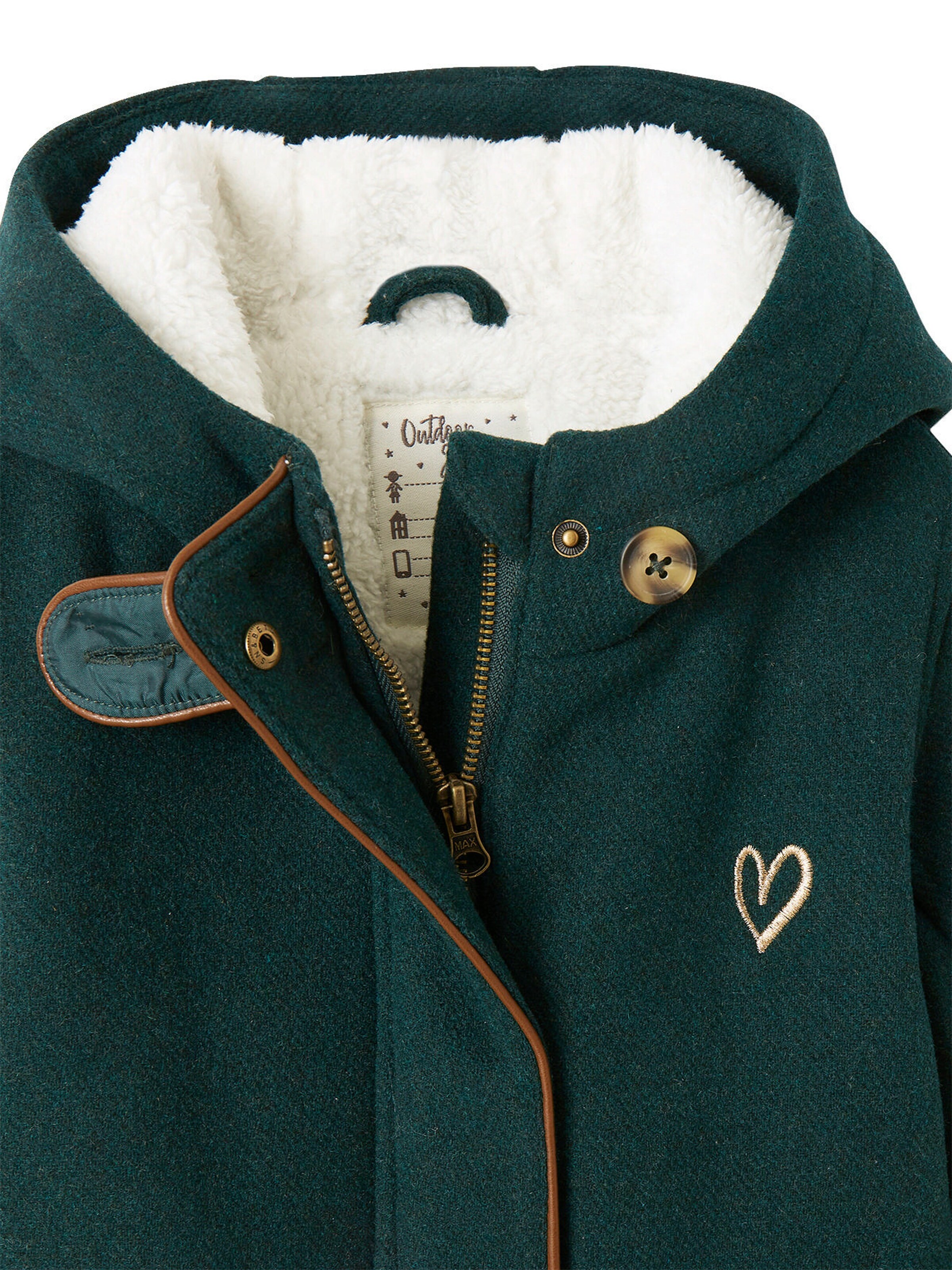 Vertbaudet Mädchen Wintermantel mit Recycling-Polyester dunkelgrün