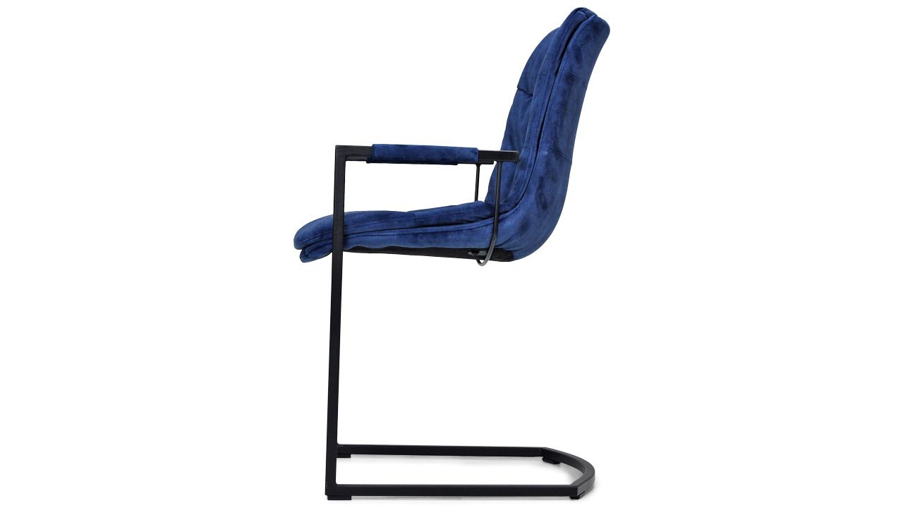 Keukenstoel velvet blue Knus B51 x D65 x H87 cm