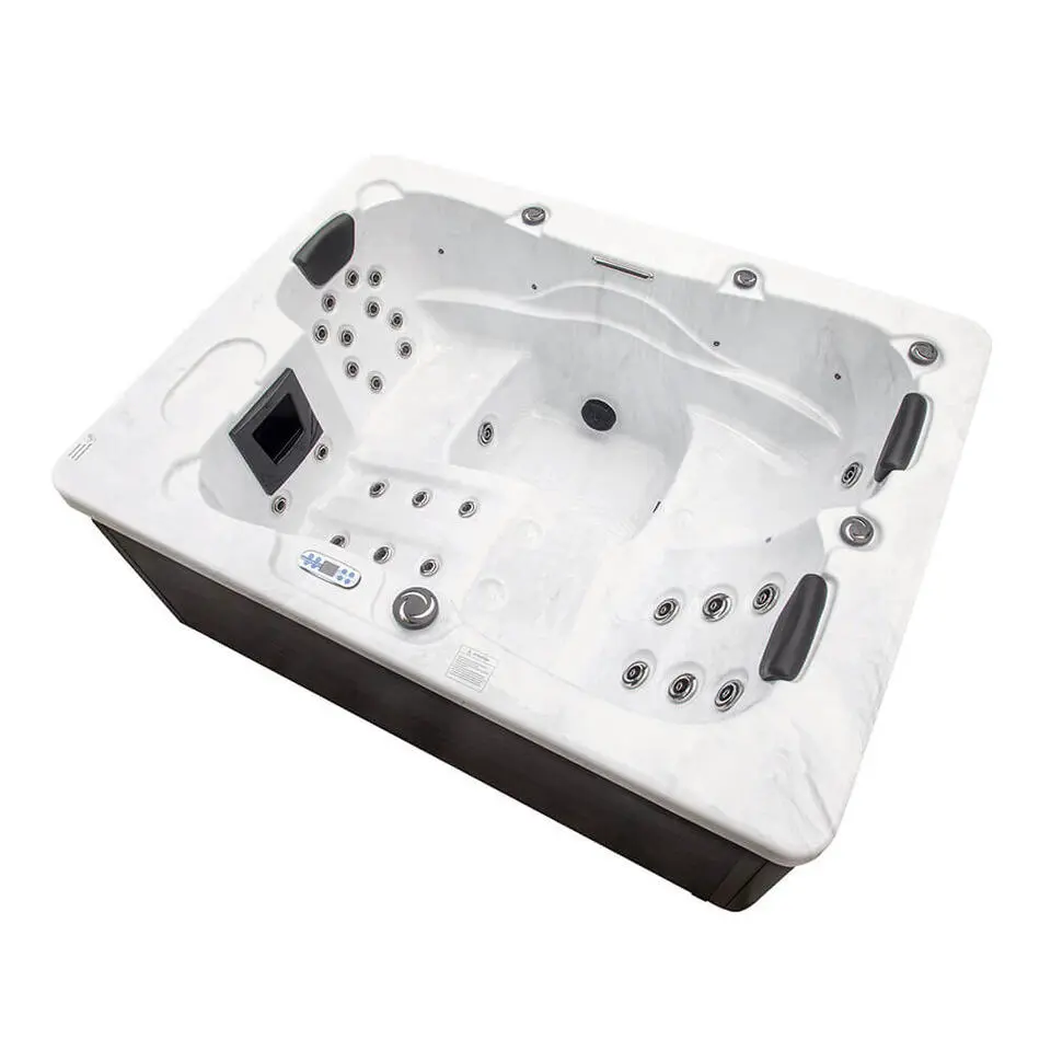 HOME DELUXE WHITE MARBLE buitenwhirlpool met opstap en thermische afdekking