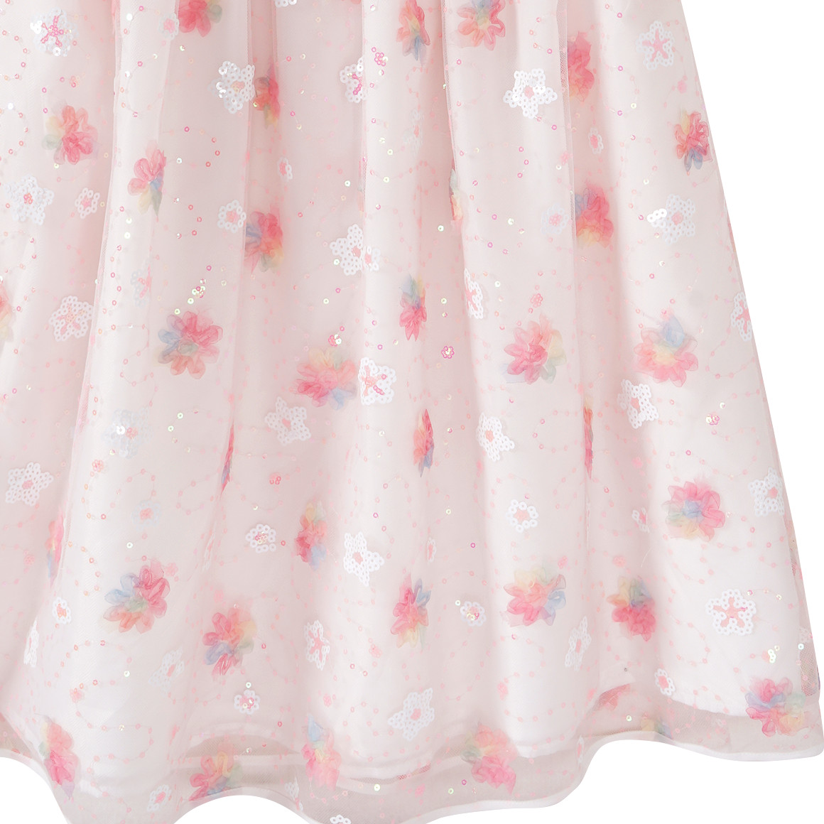 Yigga Festliches Mädchen Kleid mit Zierschleife cremeweiss