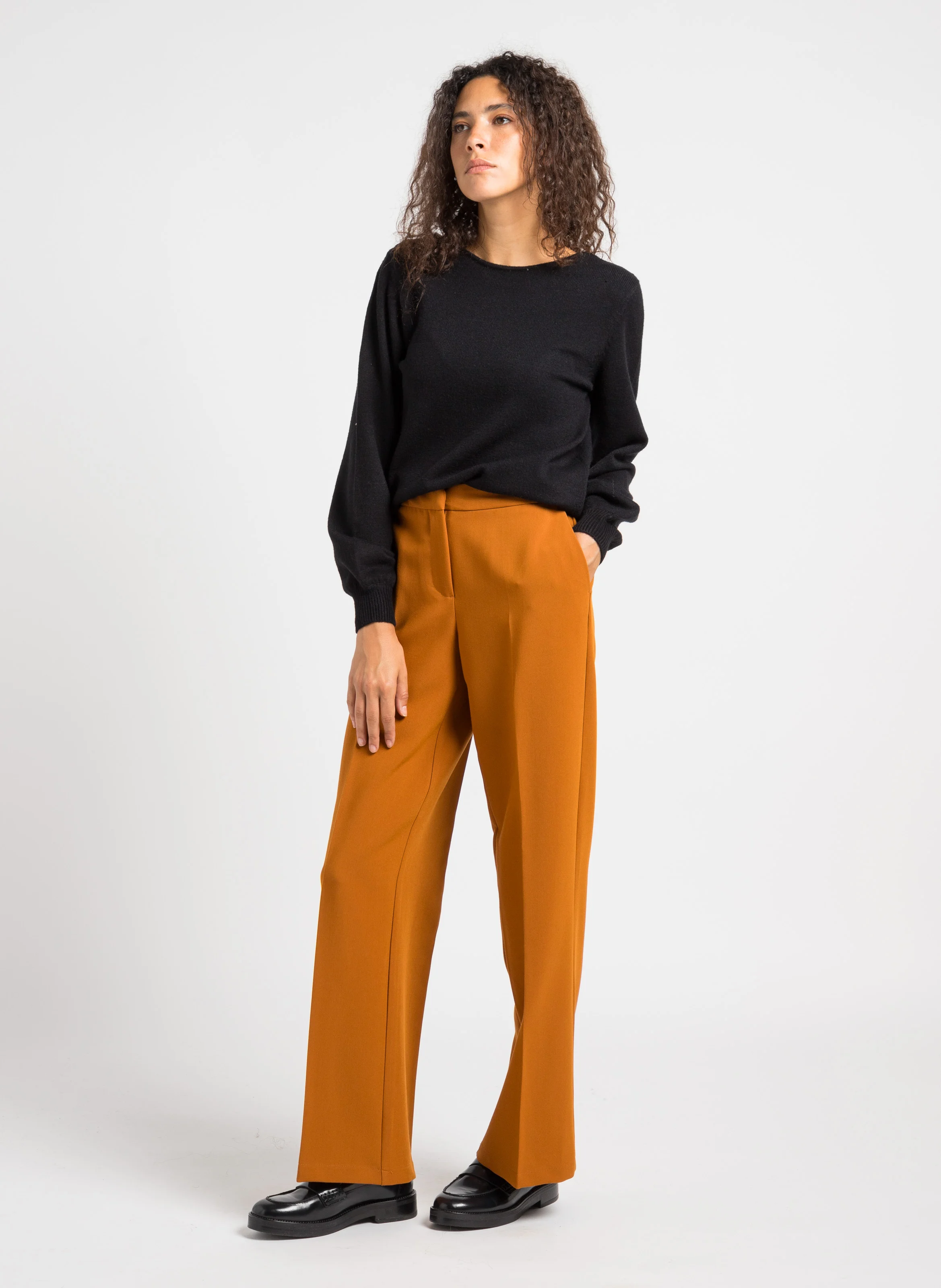 WINNIE - Pantalon à pinces large | Marron