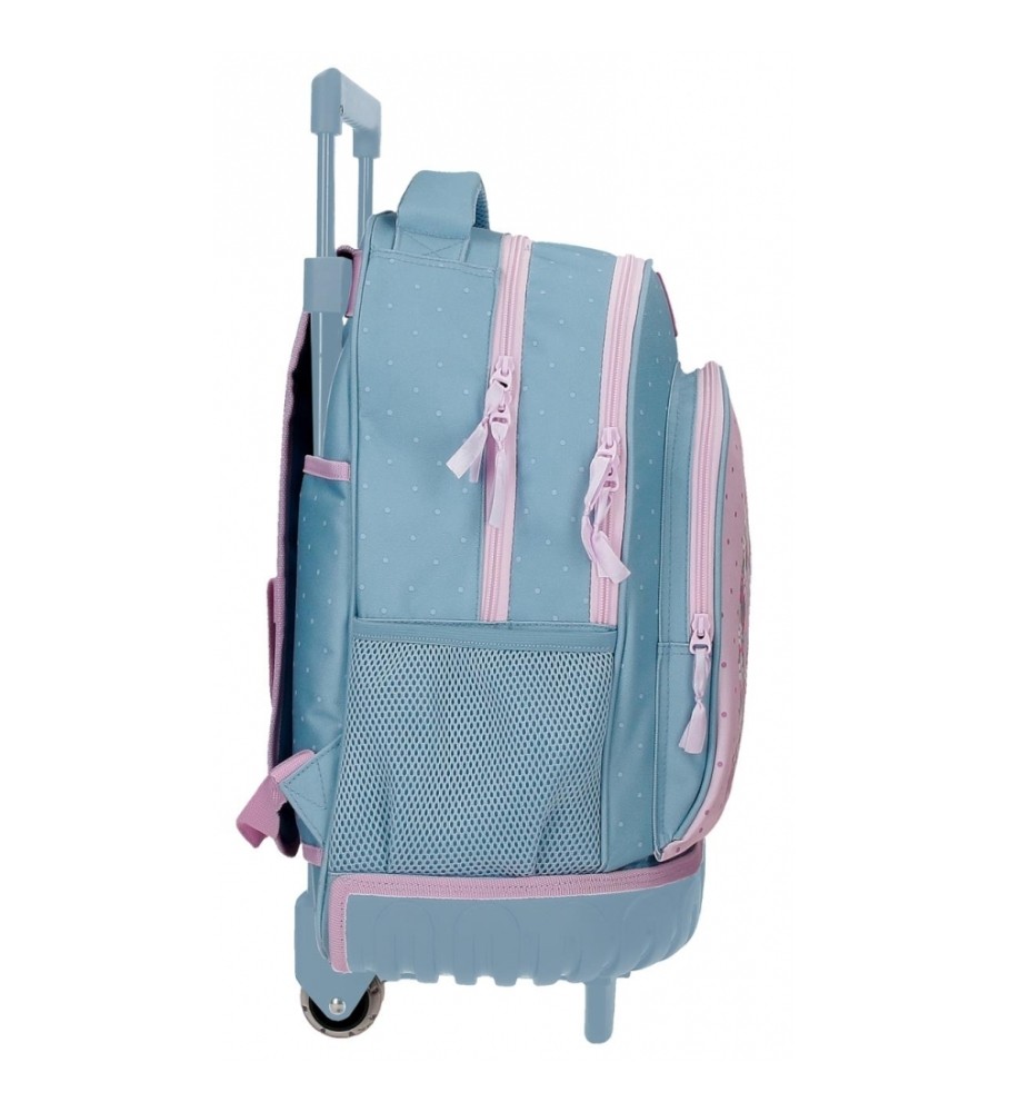 Mochila compacta Roll Road Peace azul, rosa