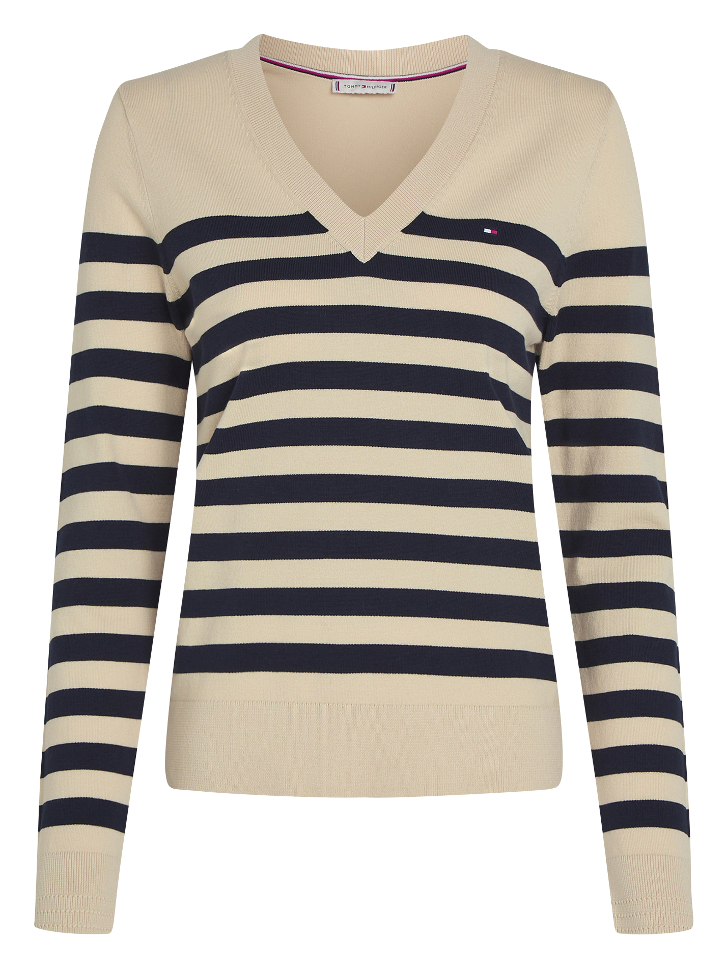 Pull droit en coton bio mélangé | Blanc