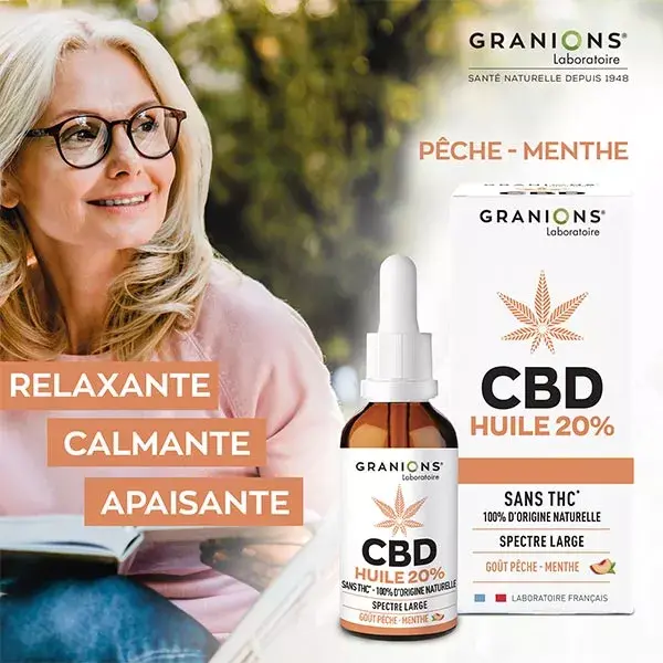 Óleo de CBD Granions 20% Pêssego e Menta 10ml