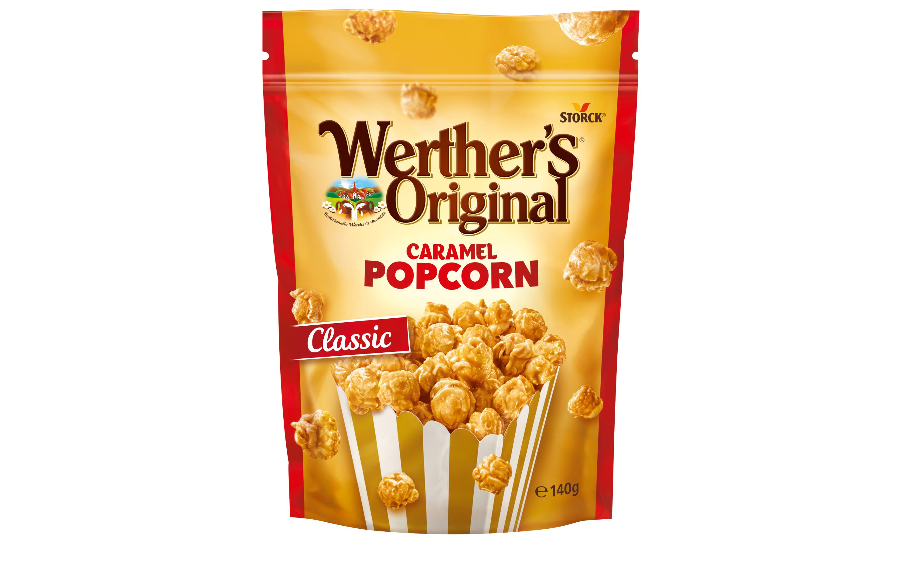 Werther's Original Caramel Popcorn Classic 140 gGepuffter Mais mit Sahne-Karamell-Überzug
