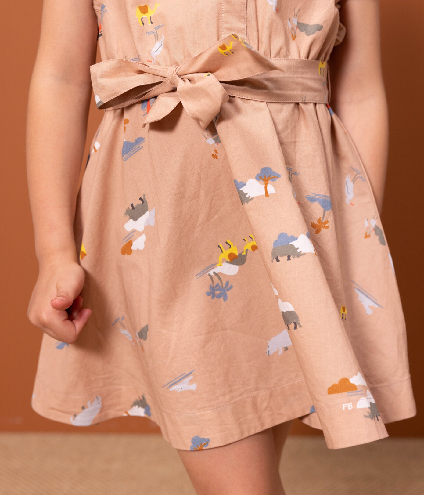 Robe sans manches en popeline enfant fille