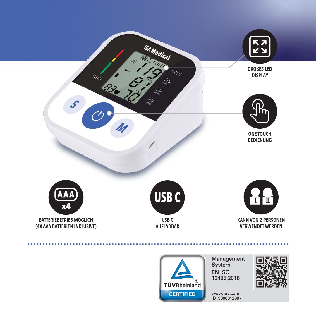 IEA Medical Blutdruckmessgerät Oberarm