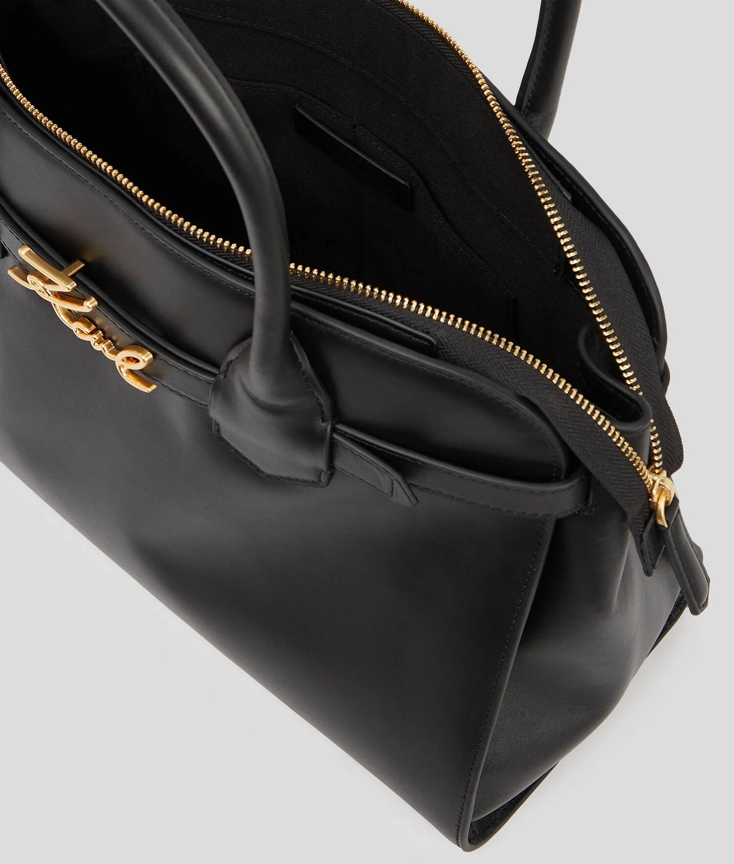 SAC À MAIN AVEC ANSE SUPÉRIEURE K/SIGNATURE - Noir/Or