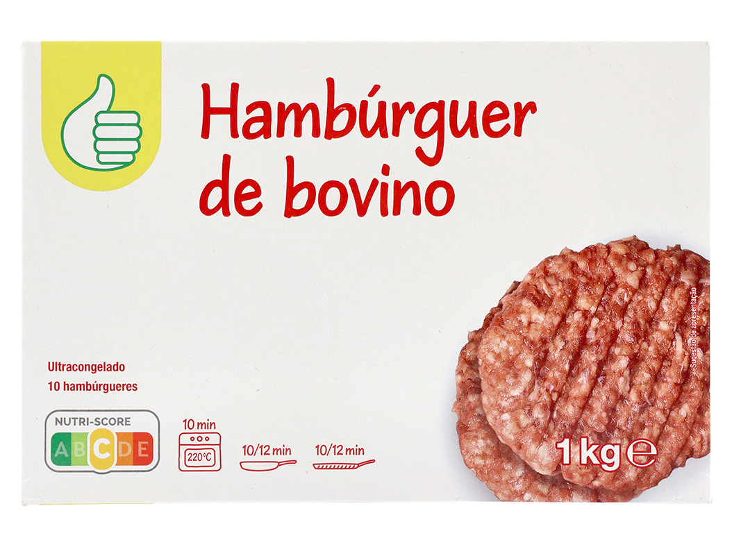 HAMBÚRGUERES POLEGAR 60% BOVINO 10UN 1KG