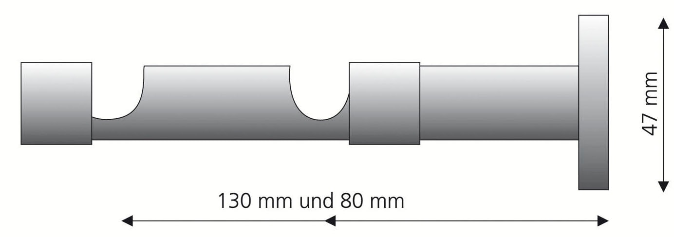 Liedeco Gardinenstangenhalter »Doppelträger, Träger 2lfg mit Schraubkappe für 16 mm Gardinenstangen« Halter, Träger für Stangen, Rohre 16 mm