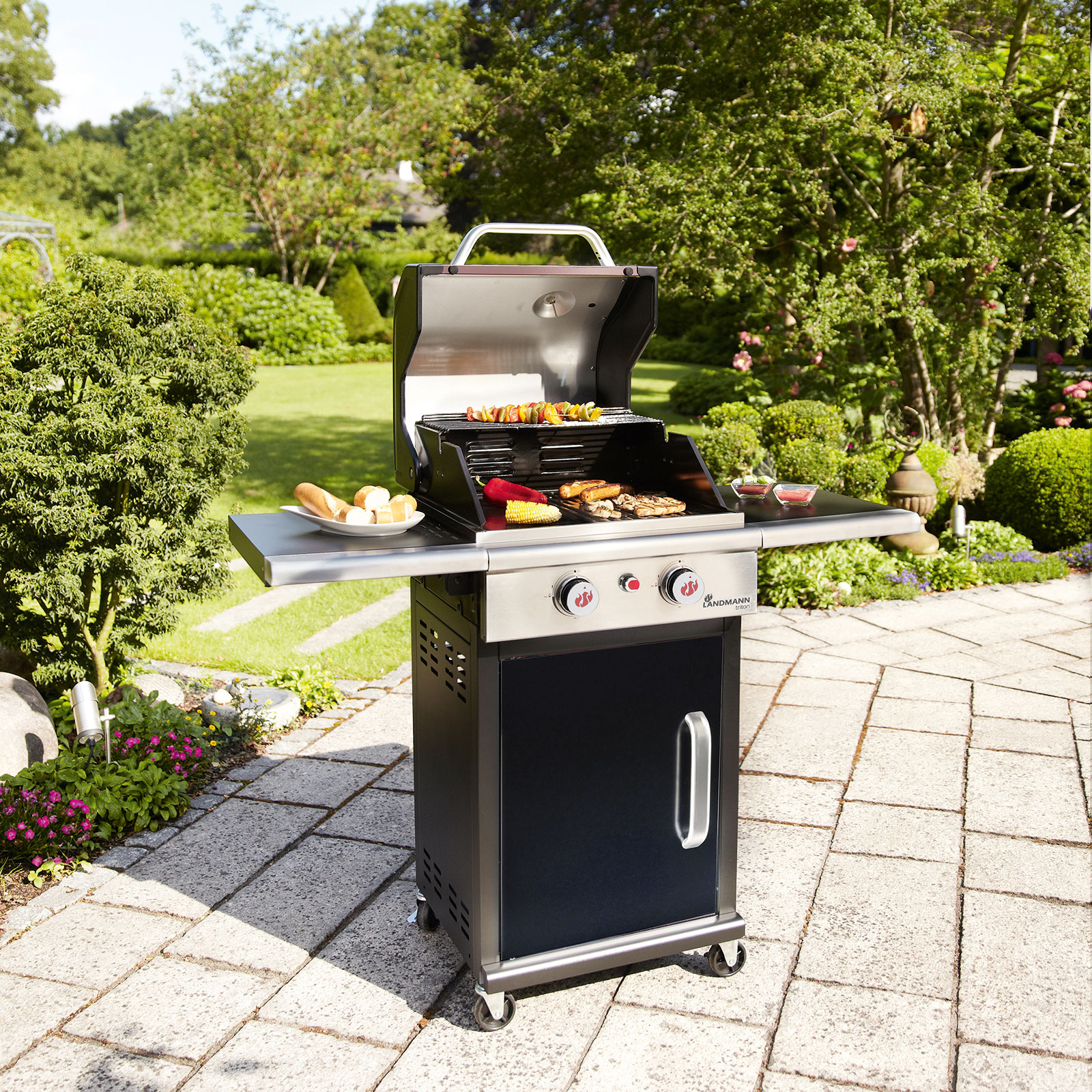 LANDMANN Gasgrill - schwarz - 2 Brenner