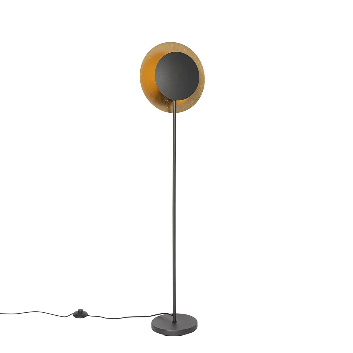 Art Deco vloerlamp zwart met goud - Emilienne