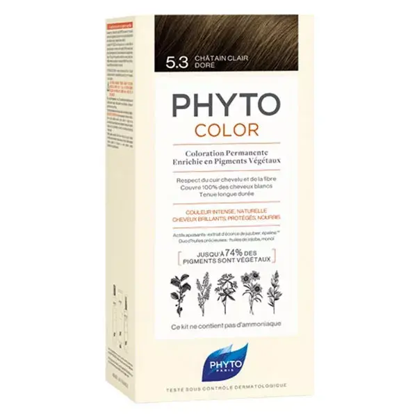 Phyto PhytoColor Coloração Permanente para Cabelo nº 5.3 Castanho Claro Dourado