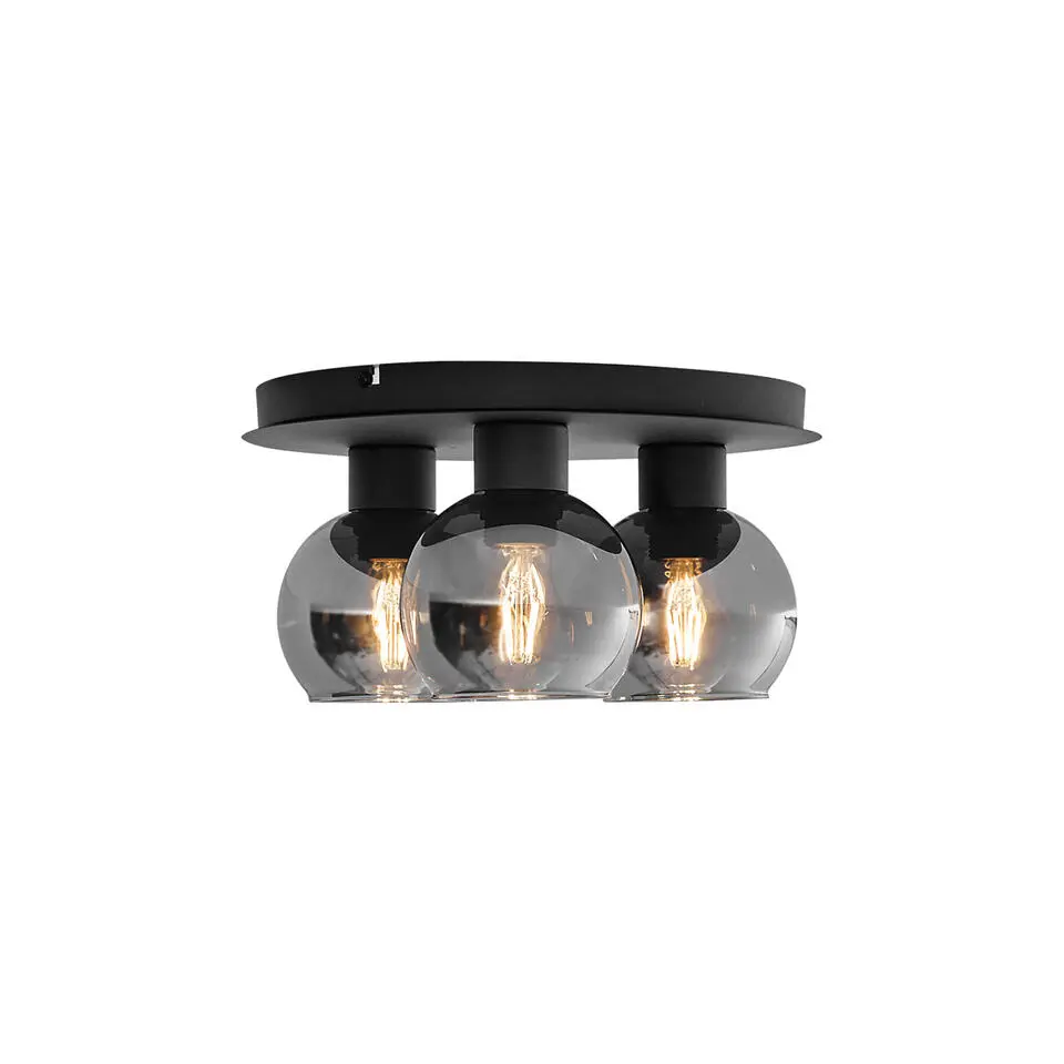 Qazqa plafondlampen vidro grijs e27