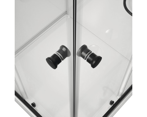 Complete douche Aurlane Multi Place 80 x 80 cm profielkleur zwart helder glas