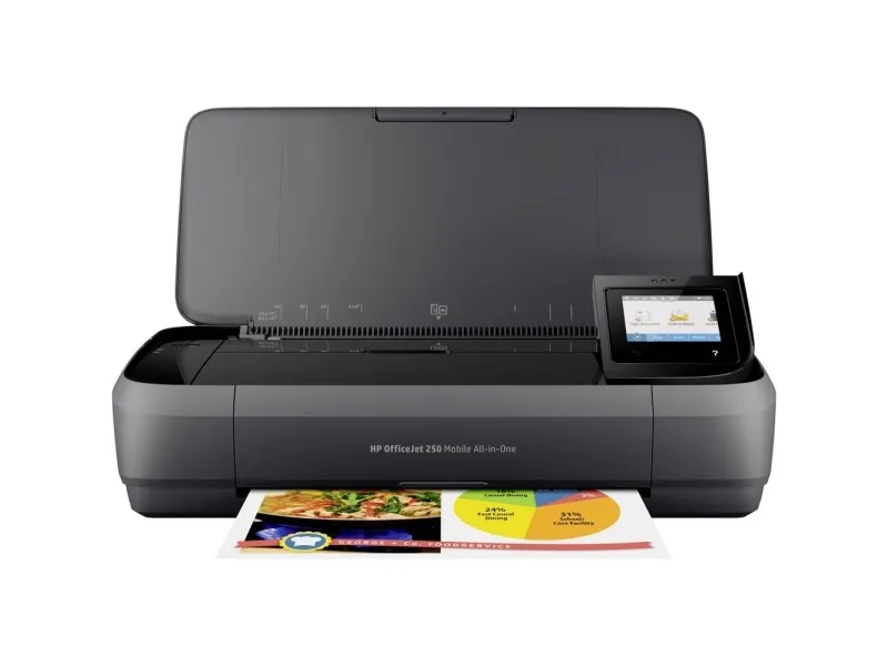 HP Officejet 250 Mobile All-in-One - Multifunktionsprinter - farve - blækprinter - Legal (216 x 356 mm) (original) - A4/Legal (medie) - op til 8 spm (kopiering) - op til 10 spm (udskriver) - 50 ark - USB 2.0, USB vært, Wi-Fi