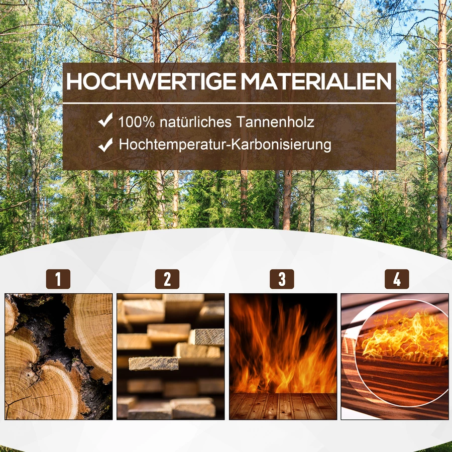 Outsunny Hochbeet mit Holzplatte braun