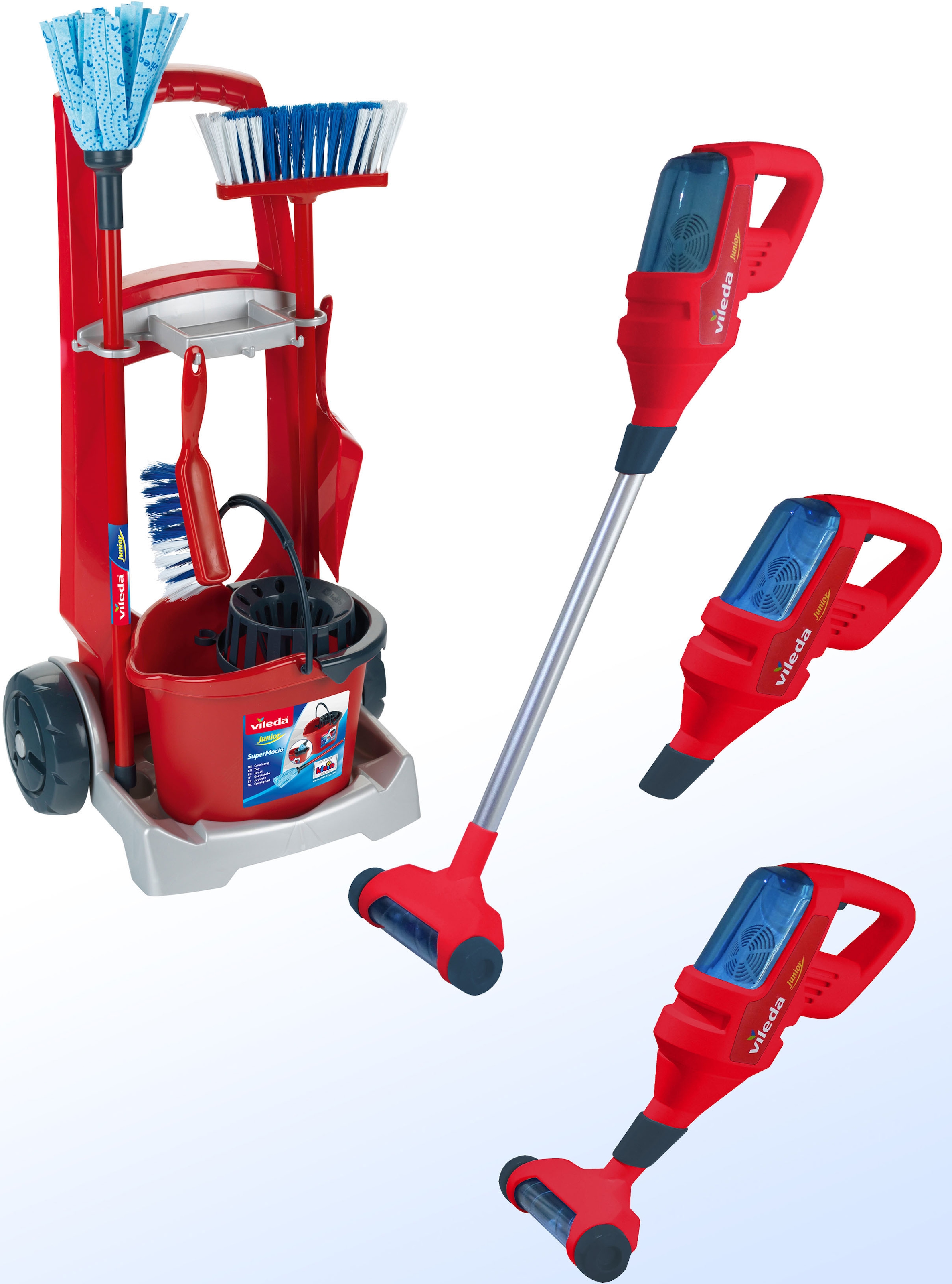 Klein Kinder-Besenwagen »Vileda« mit Staubsauger; Made in Germany
