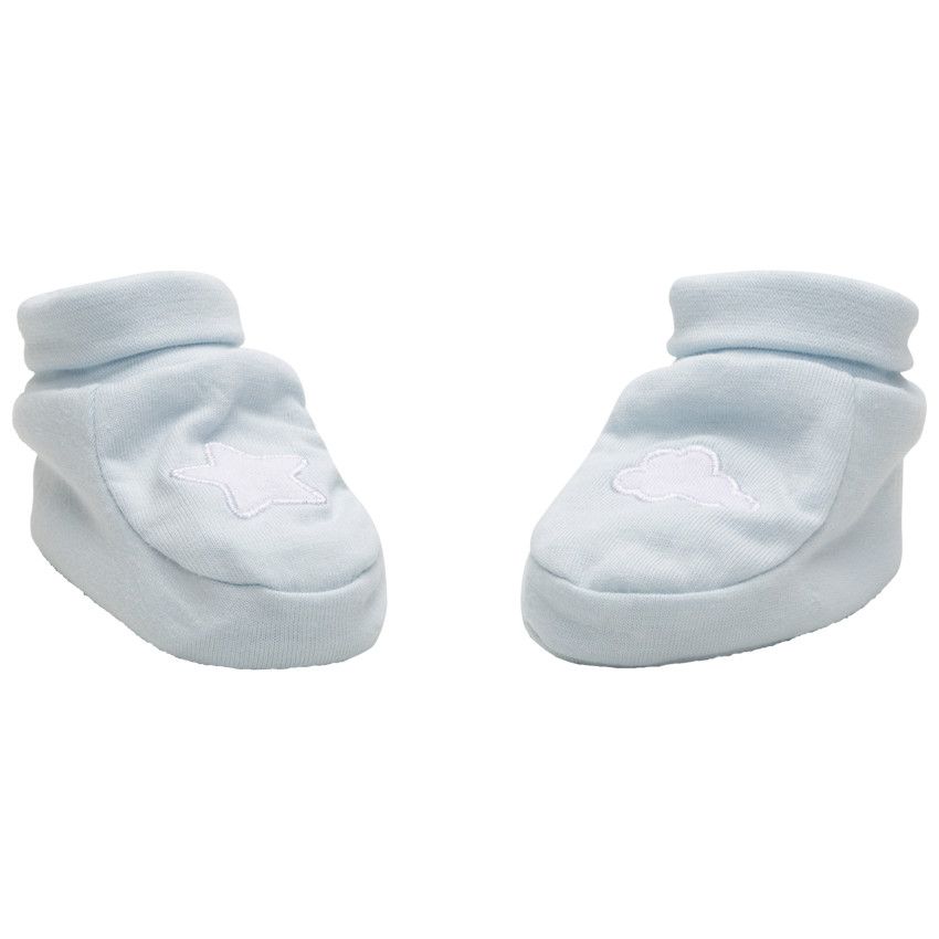 Chaussons en jersey à motifs brodés - Bleu