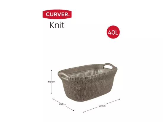 Curver Panier à linge Knit 40 L Marron métallique