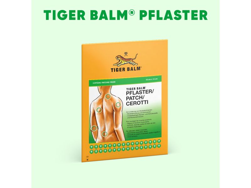 Tiger Balm bei Muskelschmerzen 10 x 14 cm 3 Stück Schmerzpflaster