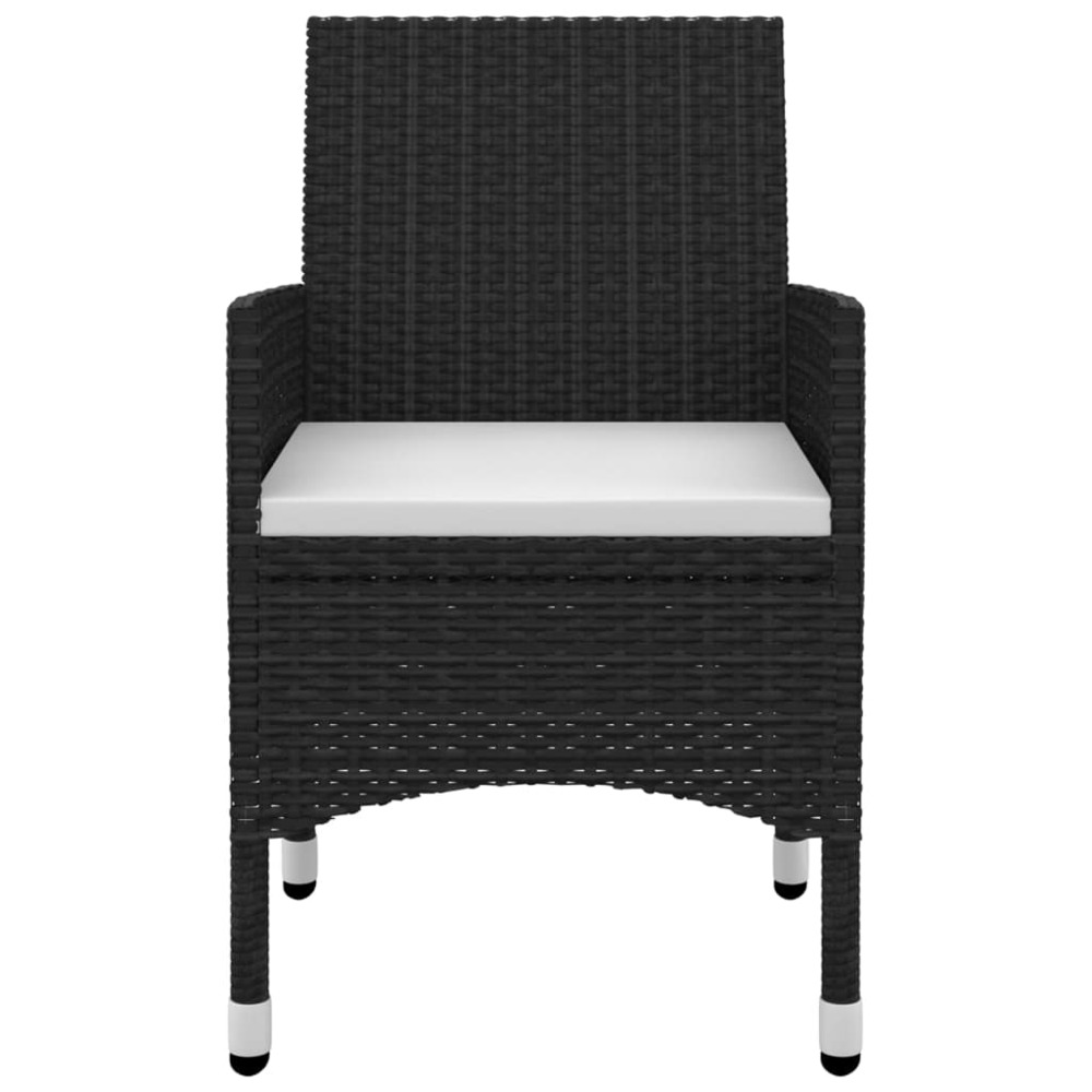 Mobilier à dîner de jardin coussins 5 pièces résine tressée verre