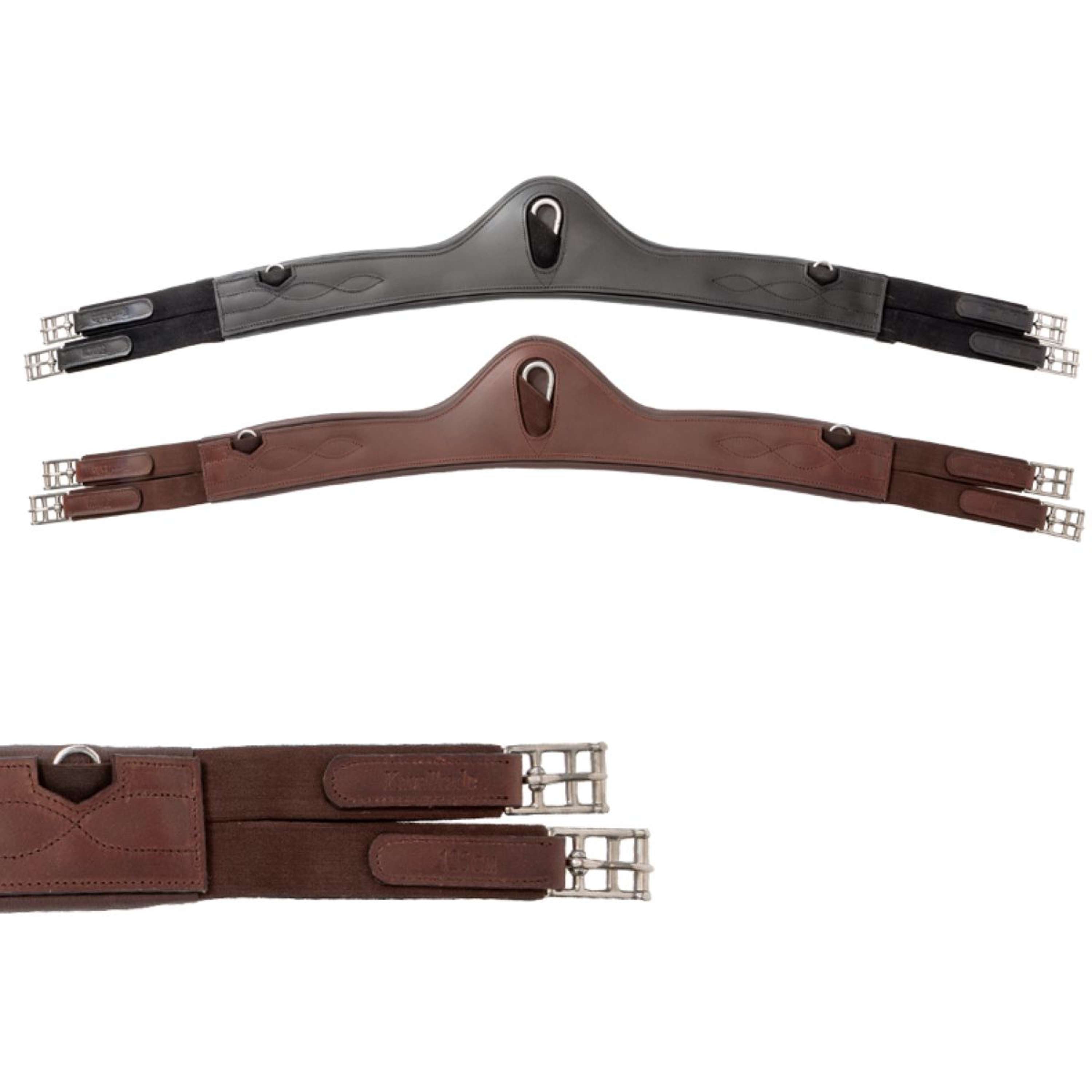 Kavalkade Dressuursingel Atlas Oiled Leather met Elastiek Zwart