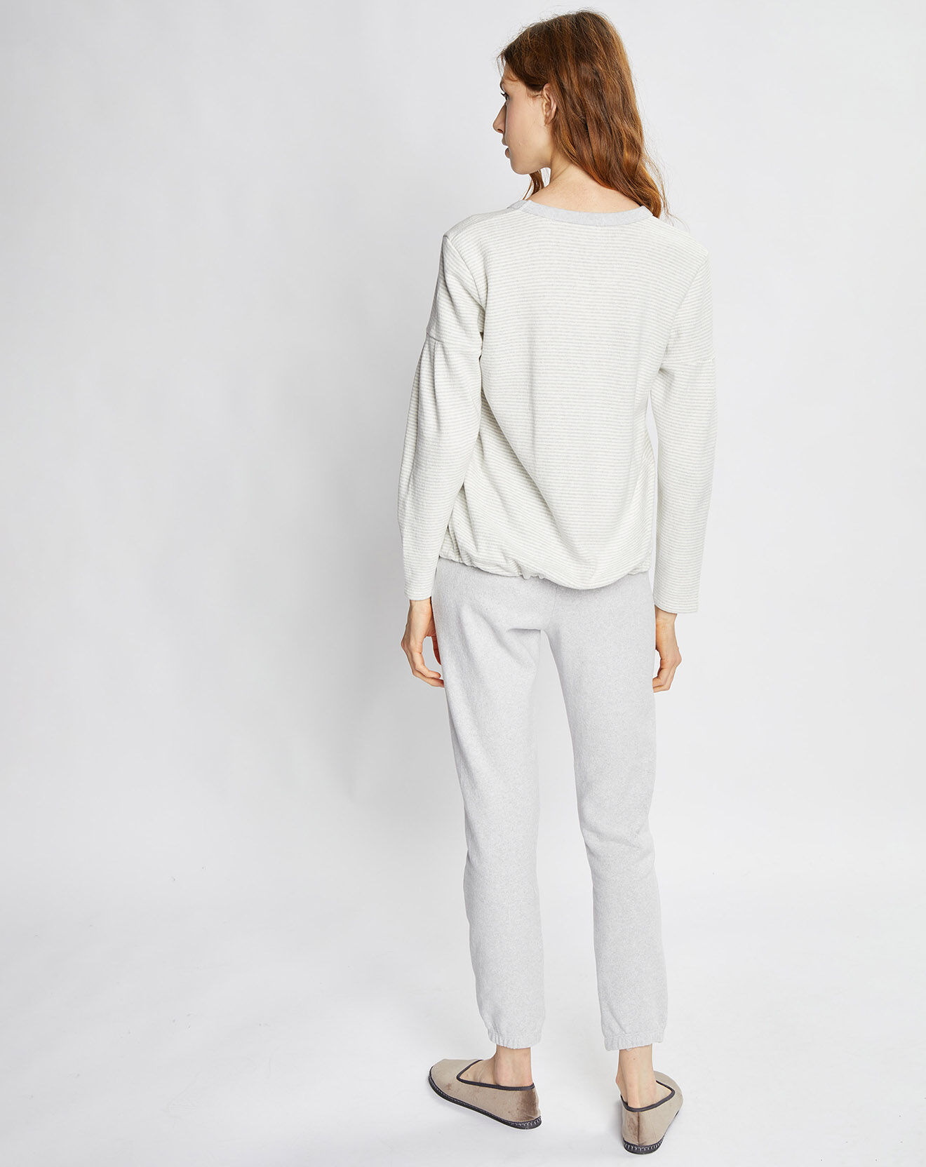 Le Chat Pyjama Sweethome gris chiné/blanc